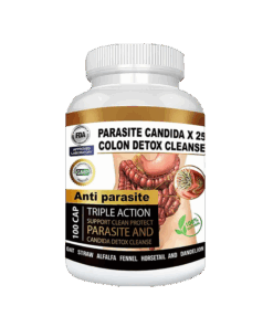 Bottle of Parasite Candida Detox Cleanse supplement – natural formula for intestinal parasite and yeast support