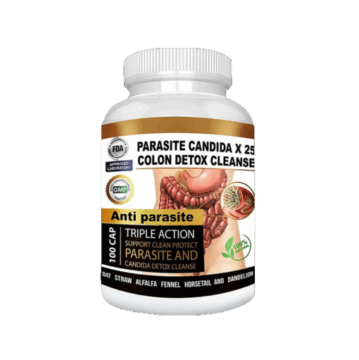 Bottle of Parasite Candida Detox Cleanse supplement – natural formula for intestinal parasite and yeast support