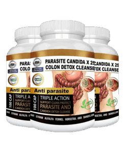 3 bottles of Parasite Candida Detox Cleanse supplement – herbal formula for yeast overgrowth and intestinal parasite support
