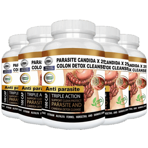 5 bottles of Parasite Candida Detox Cleanse – full detox program for parasite removal and candida balance